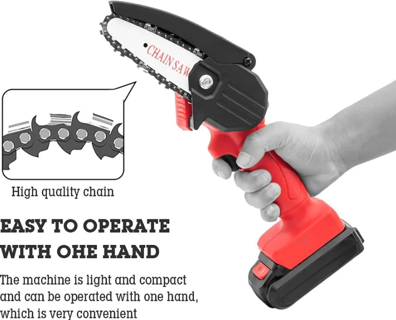 MDHL Cordless Chain Saw – 4 Inch & 6 Inch Mini Electric Chainsaw