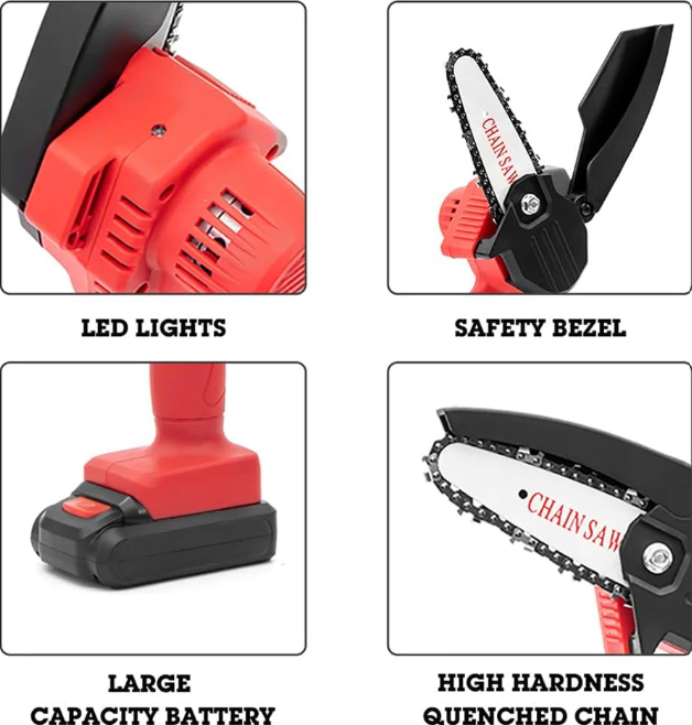 MDHL Cordless Chain Saw – 4 Inch & 6 Inch Mini Electric Chainsaw